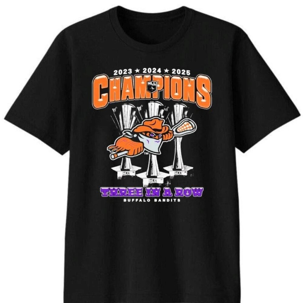 Buffalo Bandits NLL Champions three in a row 2025 Unisex T Shirt 81